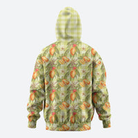 Vintage Hawaii Mango Zip Hoodie Yellow Green Hawaiian Palaka