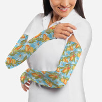 Vintage Hawaii Mango Arm Sleeves Blue Hawaiian Palaka