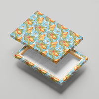 Vintage Hawaii Mango Canvas Wall Art Blue Hawaiian Palaka