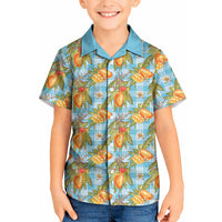 Vintage Hawaii Mango Kid Hawaiian Shirt Blue Hawaiian Palaka