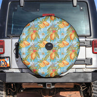 Vintage Hawaii Mango Spare Tire Cover Blue Hawaiian Palaka