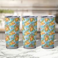 Vintage Hawaii Mango Tumbler Cup Blue Hawaiian Palaka