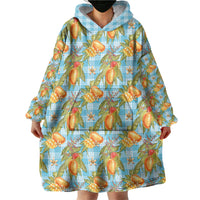 Vintage Hawaii Mango Wearable Blanket Hoodie Blue Hawaiian Palaka