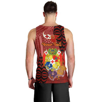 Personalized Tonga Men Tank Top Coat Of Arms Tongatapu With Ngatu Pattern LT05 - Polynesian Pride