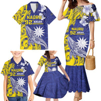 Personalised Nauru 92nd Anniversary Of Angam Family Matching Mermaid Dress and Hawaiian Shirt Polynesian Whale Pattern LT05 - Polynesian Pride