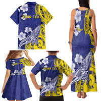 Personalised Nauru 92nd Anniversary Of Angam Family Matching Tank Maxi Dress and Hawaiian Shirt Polynesian Whale Pattern LT05 - Polynesian Pride