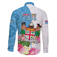 Fiji Day Family Matching Off Shoulder Long Sleeve Dress and Hawaiian Shirt Tanoa Hibiscus Fijian Tapa Masi Pattern LT05 - Polynesian Pride