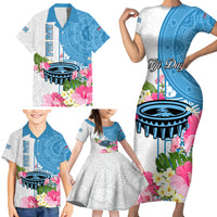 Fiji Day Family Matching Short Sleeve Bodycon Dress and Hawaiian Shirt Tanoa Hibiscus Fijian Tapa Masi Pattern LT05 - Polynesian Pride
