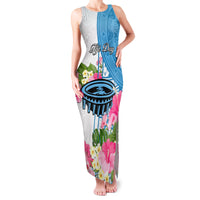 Fiji Day Family Matching Tank Maxi Dress and Hawaiian Shirt Tanoa Hibiscus Fijian Tapa Masi Pattern LT05 Mom's Dress White - Polynesian Pride