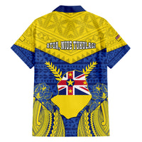 Niue Constitution Day Family Matching Long Sleeve Bodycon Dress and Hawaiian Shirt Coat Of Arms Niuean Hiapo Pattern LT05 - Polynesian Pride