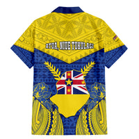 Niue Constitution Day Family Matching Mermaid Dress and Hawaiian Shirt Coat Of Arms Niuean Hiapo Pattern LT05 - Polynesian Pride