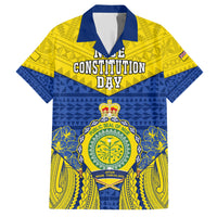 Niue Constitution Day Family Matching Short Sleeve Bodycon Dress and Hawaiian Shirt Coat Of Arms Niuean Hiapo Pattern LT05 Dad's Shirt - Short Sleeve Yellow - Polynesian Pride