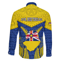 Niue Constitution Day Family Matching Tank Maxi Dress and Hawaiian Shirt Coat Of Arms Niuean Hiapo Pattern LT05 - Polynesian Pride