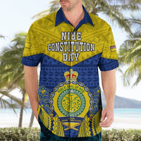 Niue Constitution Day Hawaiian Shirt Coat Of Arms Niuean Hiapo Pattern LT05 - Polynesian Pride