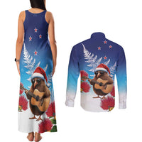 New Zealand Kiwi Christmas Couples Matching Tank Maxi Dress and Long Sleeve Button Shirt Xmas Vibe LT05 - Polynesian Pride