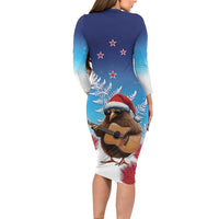 New Zealand Kiwi Christmas Family Matching Long Sleeve Bodycon Dress and Hawaiian Shirt Xmas Vibe LT05 - Polynesian Pride