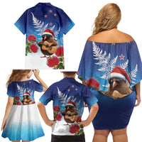 New Zealand Kiwi Christmas Family Matching Off Shoulder Short Dress and Hawaiian Shirt Xmas Vibe LT05 - Polynesian Pride