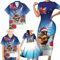 New Zealand Kiwi Christmas Family Matching Short Sleeve Bodycon Dress and Hawaiian Shirt Xmas Vibe LT05 - Polynesian Pride