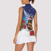 New Zealand Kiwi Christmas Women Sleeveless Polo Shirt Xmas Vibe LT05 - Polynesian Pride
