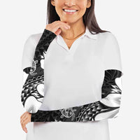 Polynesia Romantic Valentine Arm Sleeves Sea Turtle Couple With Black Plumeria