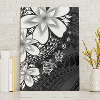 Polynesia Romantic Valentine Canvas Wall Art Sea Turtle Couple With Black Plumeria