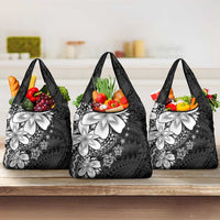 Polynesia Romantic Valentine Grocery Bag Sea Turtle Couple With Black Plumeria