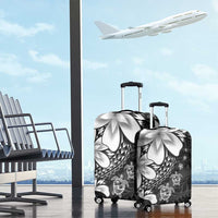 Polynesia Romantic Valentine Luggage Cover Sea Turtle Couple With Black Plumeria