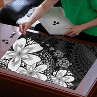 Polynesia Romantic Valentine Puzzle Sea Turtle Couple With Black Plumeria