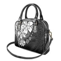 Polynesia Romantic Valentine Shoulder Handbag Sea Turtle Couple With Black Plumeria