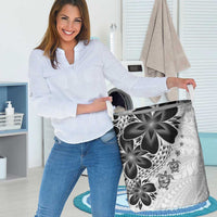 Polynesia Romantic Valentine Laundry Basket Sea Turtle Couple With White Plumeria