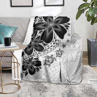 Polynesia Romantic Valentine Blanket Sea Turtle Couple With White Plumeria