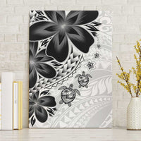 Polynesia Romantic Valentine Canvas Wall Art Sea Turtle Couple With White Plumeria