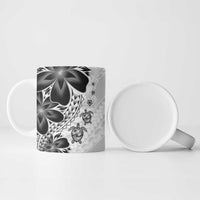 Polynesia Romantic Valentine Ceramic Mug Sea Turtle Couple With White Plumeria