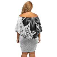 Polynesia Romantic Valentine Family Matching Off Shoulder Short Dress and Hawaiian Shirt Sea Turtle Couple With White Plumeria LT05 - Polynesian Pride