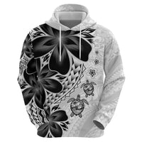 Polynesia Romantic Valentine Hoodie Sea Turtle Couple With White Plumeria