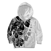 Polynesia Romantic Valentine Kid Hoodie Sea Turtle Couple With White Plumeria