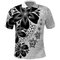 Polynesia Romantic Valentine Polo Shirt Sea Turtle Couple With White Plumeria