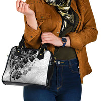 Polynesia Romantic Valentine Shoulder Handbag Sea Turtle Couple With White Plumeria