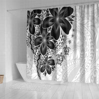 Polynesia Romantic Valentine Shower Curtain Sea Turtle Couple With White Plumeria