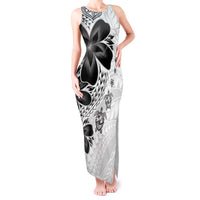 Polynesia Romantic Valentine Tank Maxi Dress Sea Turtle Couple With White Plumeria