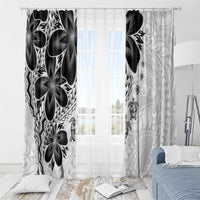 Polynesia Romantic Valentine Window Curtain Sea Turtle Couple With White Plumeria