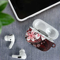 Polynesia Romantic Valentine AirPods Case Sea Turtle Couple With Red Gradient Plumeria