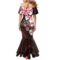 Polynesia Romantic Valentine Family Matching Mermaid Dress and Hawaiian Shirt Sea Turtle Couple With Red Gradient Plumeria LT05 - Polynesian Pride