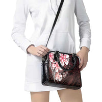 Polynesia Romantic Valentine Shoulder Handbag Sea Turtle Couple With Red Gradient Plumeria