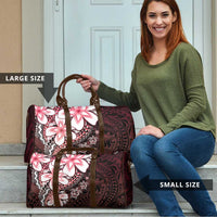 Polynesia Romantic Valentine Travel Bag Sea Turtle Couple With Red Gradient Plumeria