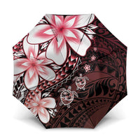 Polynesia Romantic Valentine Umbrella Sea Turtle Couple With Red Gradient Plumeria