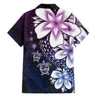 Polynesia Romantic Valentine Family Matching Off Shoulder Maxi Dress and Hawaiian Shirt Sea Turtle Couple With Purple Gradient Plumeria LT05 - Polynesian Pride