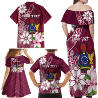 Personalised Cook Island Mangaia Gospel Day Family Matching Off Shoulder Maxi Dress and Hawaiian Shirt Floral Tribal Pattern LT05 - Polynesian Pride