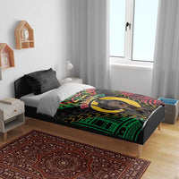 Vanuatu 46th Anniversary Independence Day Bedding Set Melanesian Warrior With Sand Drawing Pattern LT05 - Polynesian Pride