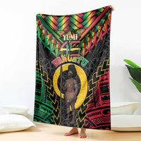 Vanuatu 46th Anniversary Independence Day Blanket Melanesian Warrior With Sand Drawing Pattern LT05 - Polynesian Pride